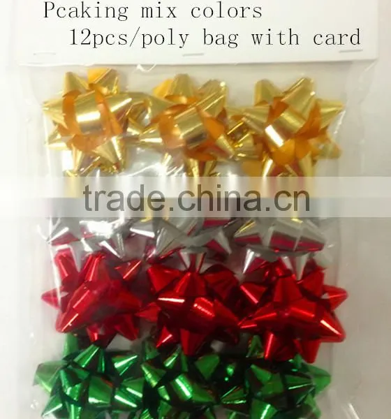 10pcs 2"dia With10mm Wide Ribbon and 13loops Mini Confetti Bows - Acetate Pack in RED Color photo-6