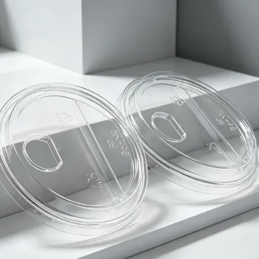 Couvercle jetable en plastique en forme de dôme avec trou pour paille pour tasse de boba tea au lait