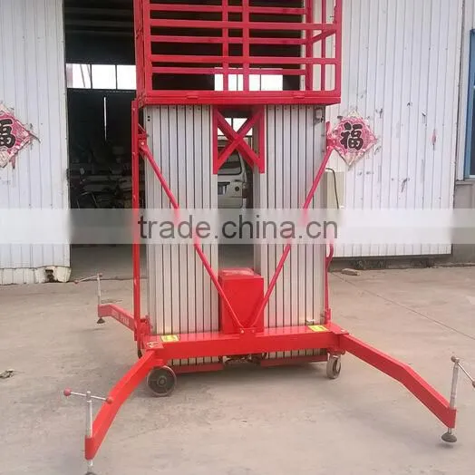 12m Mobile Hydraulic Two Mast Telescopic Aluminium Electric Lift/ Electric Ladder photo-4