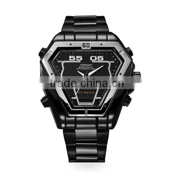 2015 Japan Movement Double ca Lendar All Stainless Steel Watches Waterproof photo-6