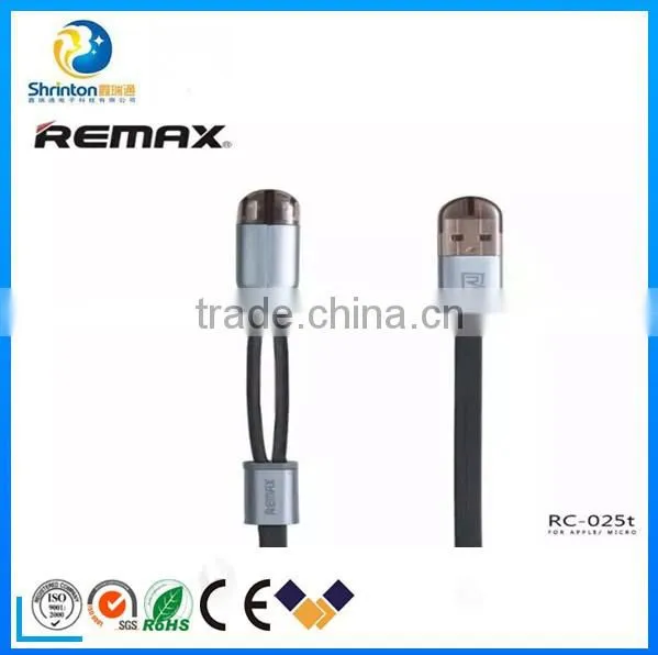 Remax Brand High Quality 2 In 1 USB Cable Sync Charging Cable for IPhone/Micro photo-3