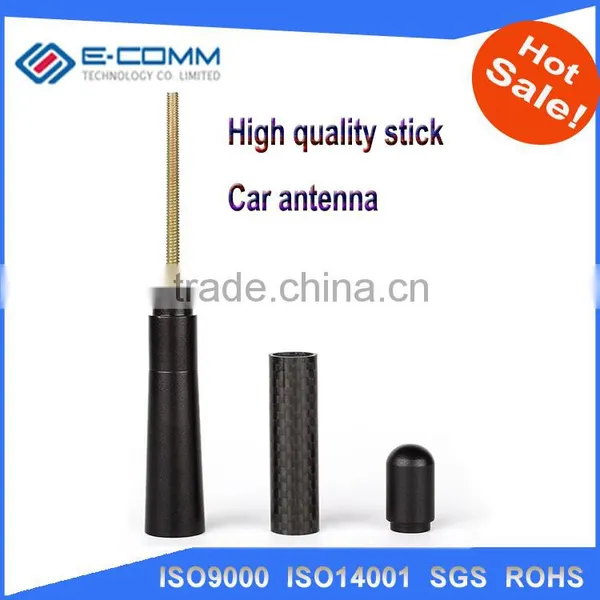 High Quality 4.72inch Universal Short Aluminum Auto Car Radio AM FM Carbon Fiber Antenna Replacement Screw Color Black photo-2