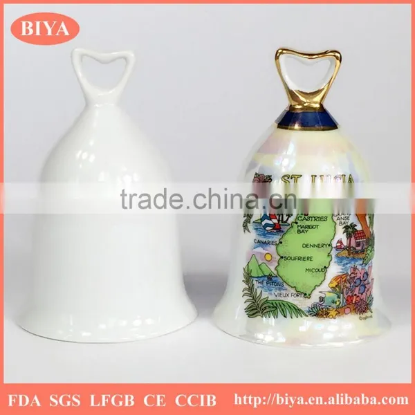 Promotional Ceramic Desk Bell Dinner Bell Coated Colorful Pearl Glazed for Souvenir and Decoration Used or Christmas Custom photo-3