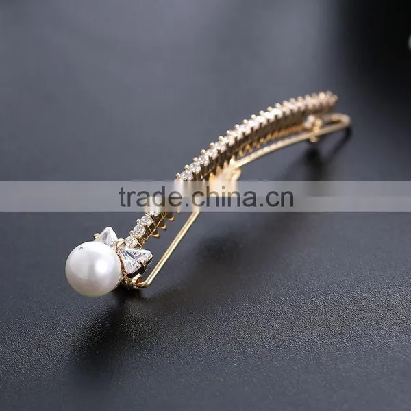 HappyBaby Shinning Pearl Barrettes CZ Diamond Rhinestone Headwear Hair Clips Hairpin Hair Pin BB Clip photo-4