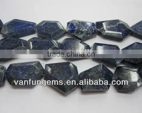 Wholesale Flat Faceted Tumbled Lapis Fashion Beads in Different Size photo-3