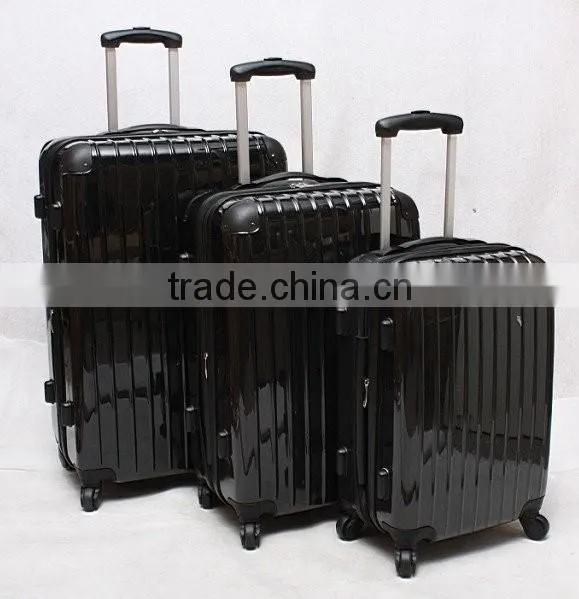 Stock ABS+PC 3pcs Universal Wheeled Trolley Baggage Set Closeout Travel Bag