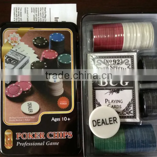 Poker Chips in Inside White Tin Box/ NO Window photo-4