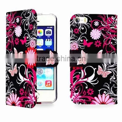 Wholesale Hot Selling Leather Flip Wallet Mobile Phone Case Cover for Iphone SE photo-2