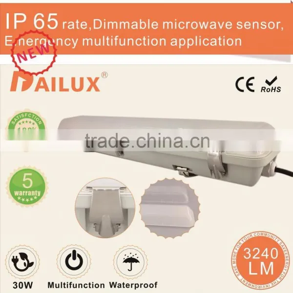 0.6M 2700K-6500K 30W Industrial Lighting Fixture T8 Tri-Proof Fixture