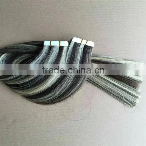 16" to 24" Tape in Skin Human Hair Extension,Remy Tape Hair Extensions,Mix Color photo-2