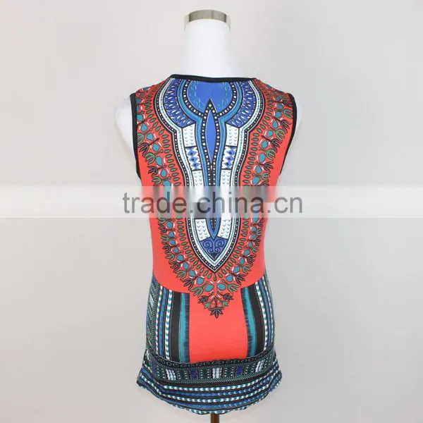 China Supplier in Bulk Dashiki Vest Top, Ladies African Ethnic Tank Top, Latest Women Dashiki Top photo-6