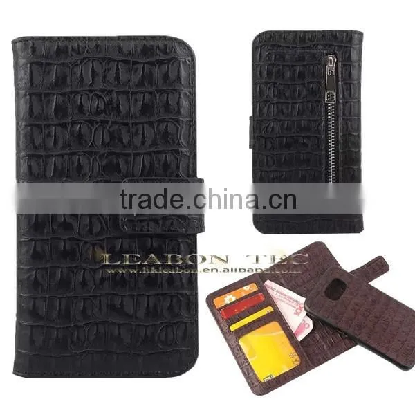 New Design Factory Supplier 2 in 1 Detachable Wallet Leather Case for Samsung S6, Back Case Cover, Mobile Phone Case