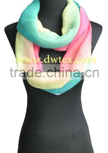 Ladies' 100% Polyester Neck Long Circle Scarf With Factory Price