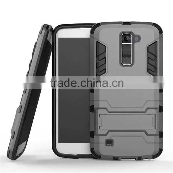 2 in 1 Tough Iron Man Armor Case Cover For LG K10 With Kickstand Case photo-2
