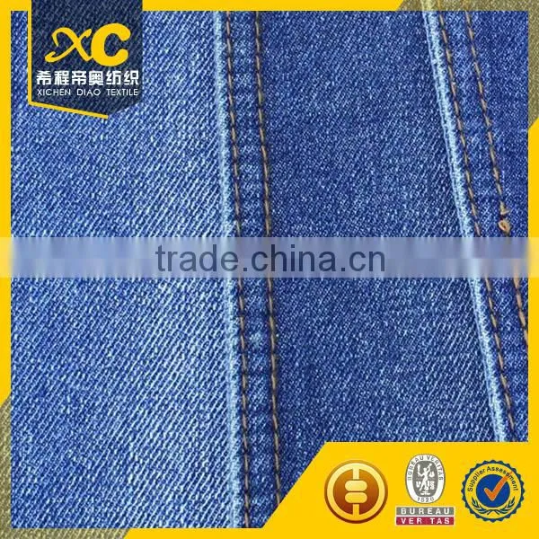 Dark Blue Poly Cotton Denim Fabric Non Stretch photo-2