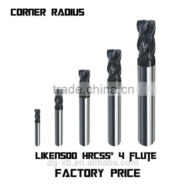 Solid Carbide Standard Size End Mills With Corner Radius, Carbide Cnc Cutting photo-4