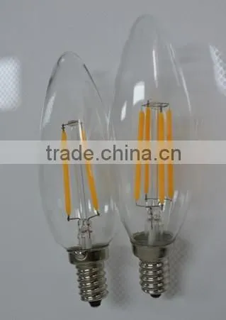 4 Watt Filament LED Candelabra Bulb E12 Base Flame Tip photo-2