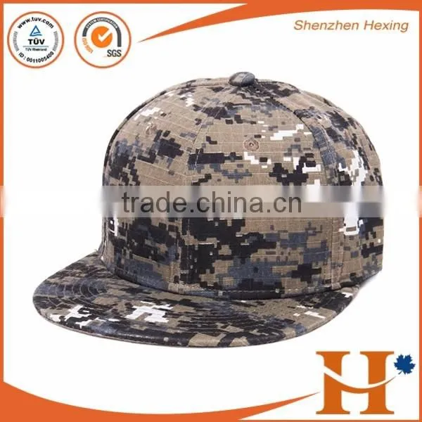 Custom Metal LOGO Camo Sanpback Cap, 3D Embroidery Camouflage Pattern Flat Brim Cap Most Popular photo-4