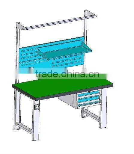 Metal Work Table With 2 Drawers and Panel