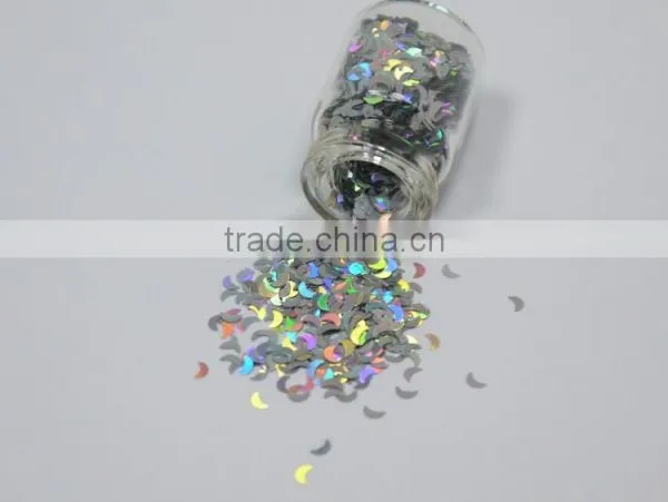 3mm Laser Silver Moon Sequins photo-2