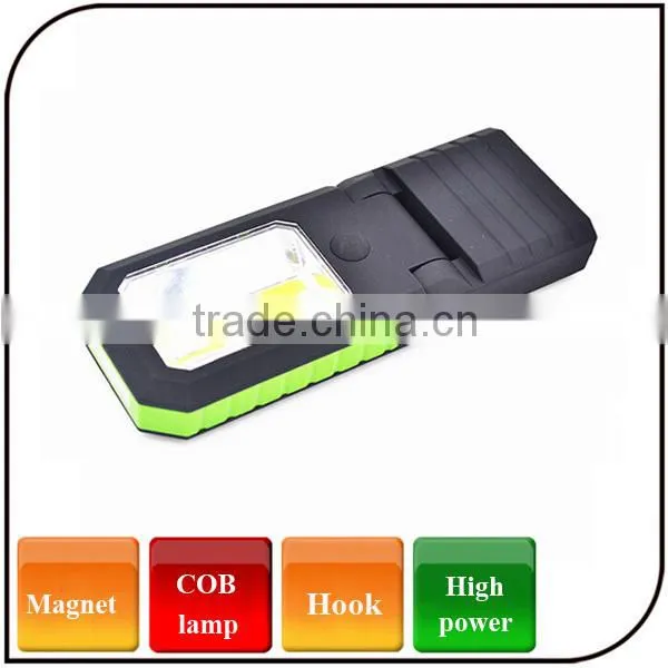 High Power Dry Bettery 90 Bending Flexible Strong Magnet Led COB Work Light With Hook for Car