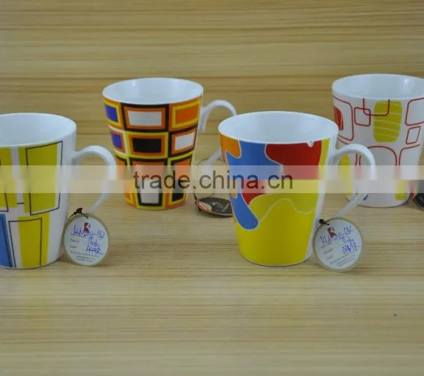 14OZ Butterfly With Flower Design Fully Decal Printed Ceramic Mug, Shiny Surface New Bone China Cup, KL5001-10687 photo-3