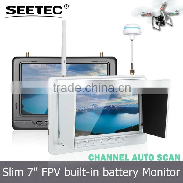7 Inch Built in Battery FPV Monitor Auto Searching Compable 5.8GHz Transmitters Phantom 3