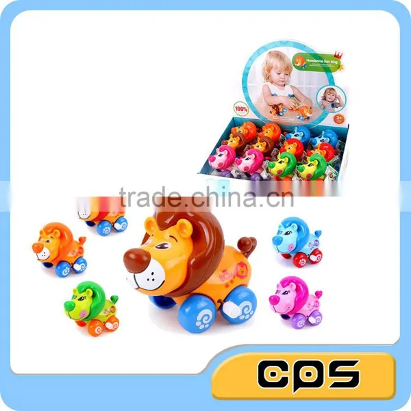 12PCS Cartoon Plastic Wind up Lion Toy