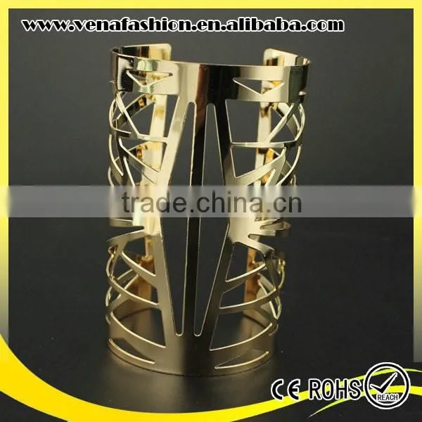 Gold Metal Cuff Bracelet Blank, Heavy Metal Bracelets photo-3