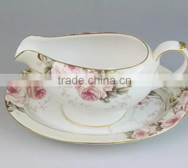 Porcelain Saucer Boat, Porcelain Gravy Boat, Gravy Boats With Saucer photo-2