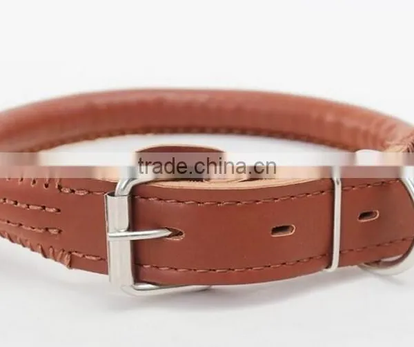 Strong Genuine Real Leather Dog Pet Cat Leash Lead Rope Collar Brown Adjustable photo-2