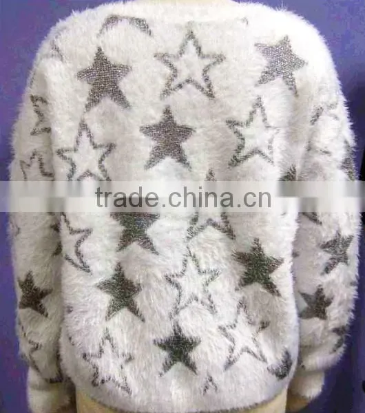 Nylon/lurex,fluffy and Shinny Effect,star Intarsia Sweater photo-2