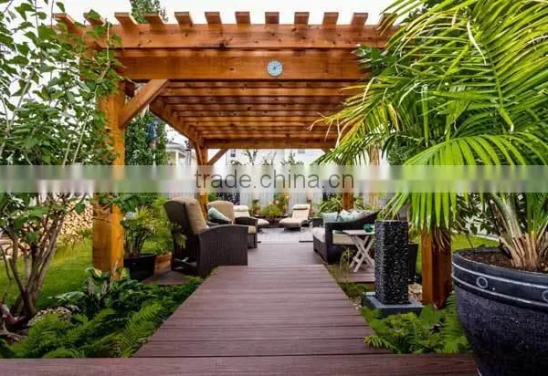 Recycled Backyard Outside Hollow Composite Wood Decking Wpc Decking Retractable Pergola photo-3