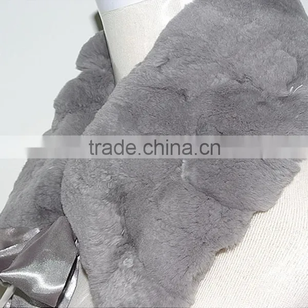 Rex Rabbit Fur Collar Bow Tie Fur Collar/fur Trim,KZ140028 photo-3