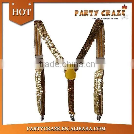 Solid color sequin mens suspenders
