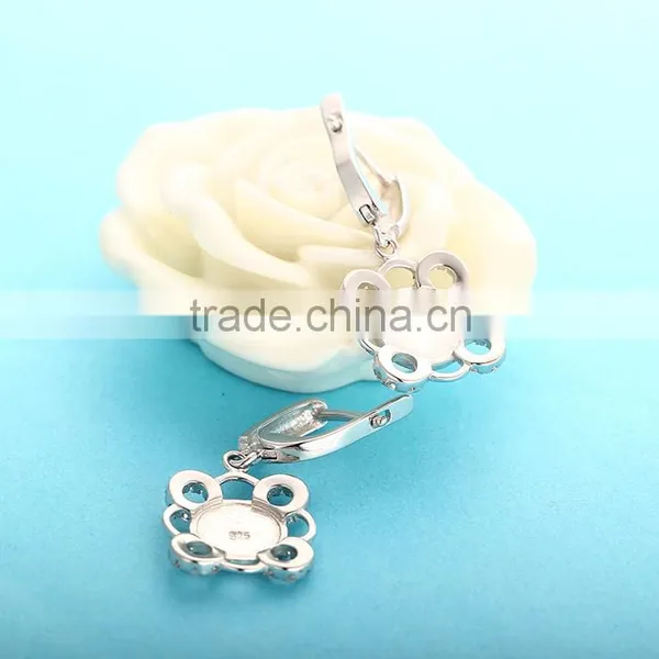 Opal Jewelry Hoop Earrings With White Stone Wholesale China SEI002W photo-3