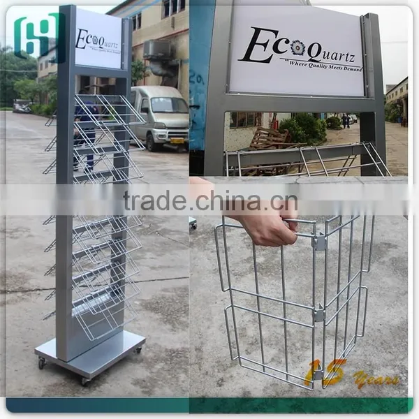 Wholesale Metal White Proof Ceramic Tile Accessories Display Stand With Wheels HSX-S0346 photo-5