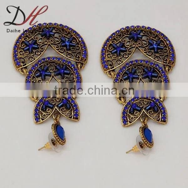 Women's Vintage Bronze Bohemian Boho Style Big Hollow Round Drop/Dangle Earrings photo-4