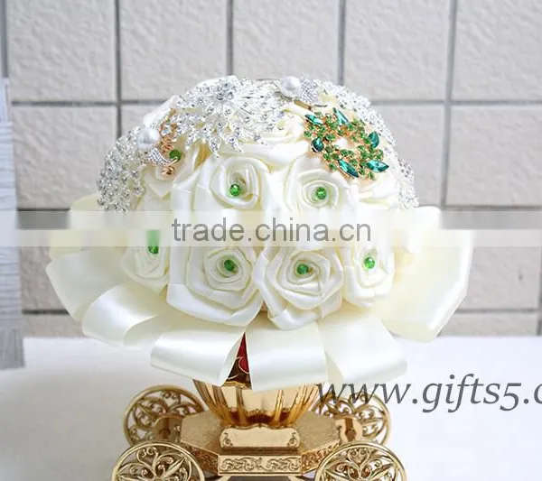 Custom Beaded Bouquet Jeweled Flower Bridesmaids Bouquet in Handmade photo-2