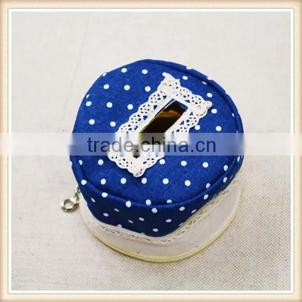 Cute Round Tissue Box /cotton and Linen Desk Storage Cylinder Tissue Box photo-6