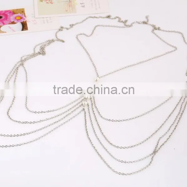 Multilayer Tassel Pearl Sexy Waist Chain photo-3