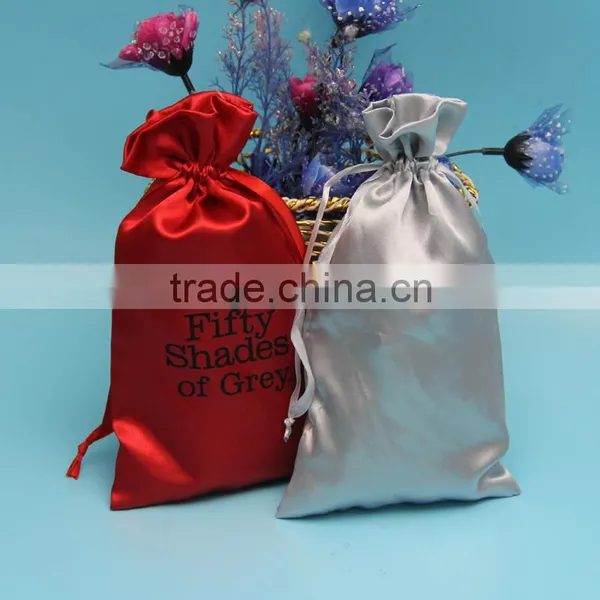 Wholesale Custom Made Colorful China Silk Satin Ribbon String Bag for Soap