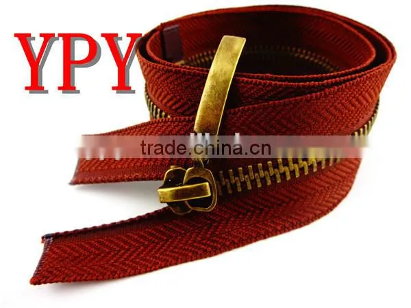 5# Antique Brass Metal Zipper for Outer Garment photo-3