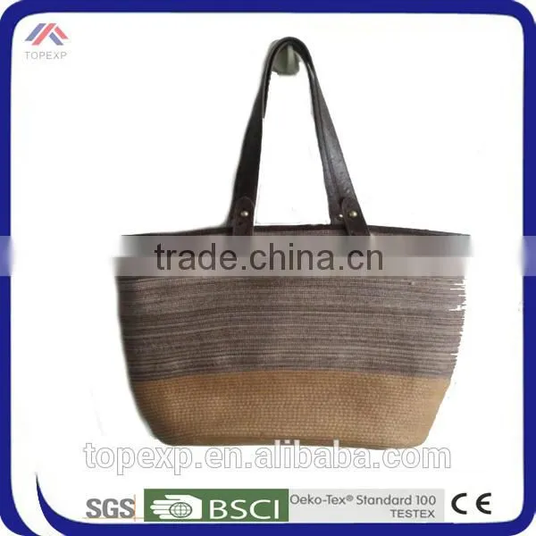 Tiny Handbag Pinstripe Canvas Tote Bag For Female photo-2