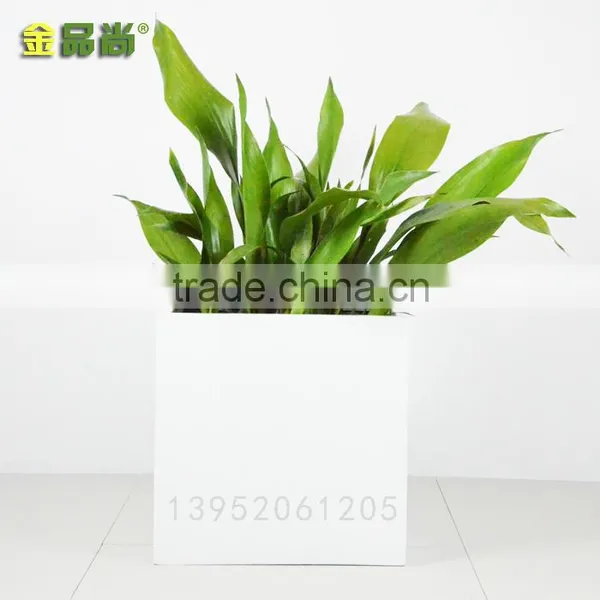 Matt White Square Long Use Life FRP Flower Pots