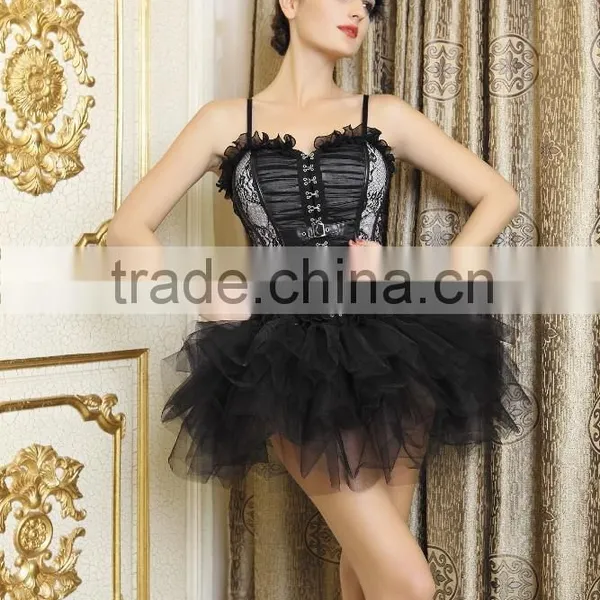 Cheap Sexy Lace Corset With Skirt,sexy Lace Top Corset, Women Sexy Corset, photo-5