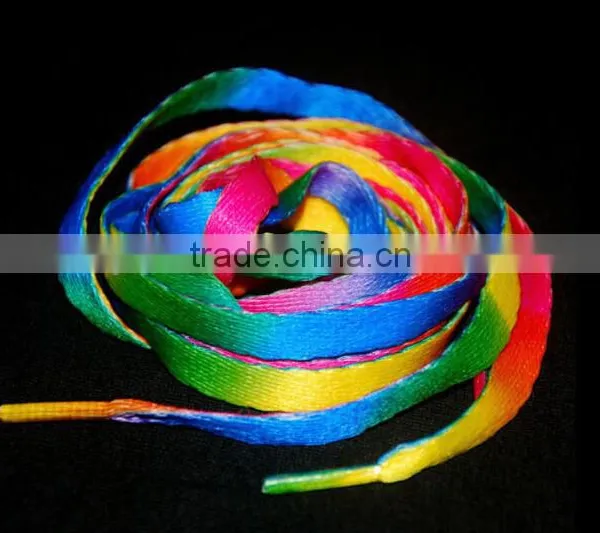 High Quality Polyester Rainbow Flat Shoelace photo-3