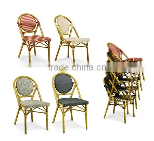Wedding Party Chair Outdoor Stackable Wicker Bamboo Look Chair photo-5