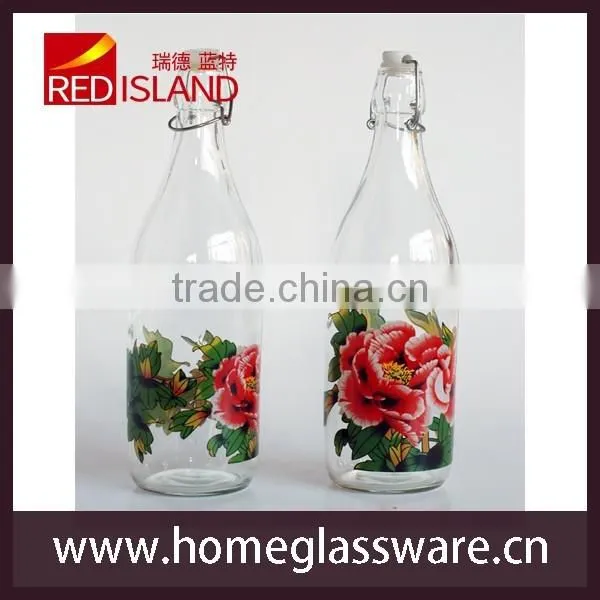 lL Nice Peony Pattern Juice Bottle photo-2