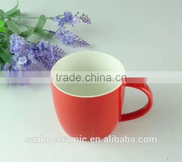 Stock Hot Sale Cheap Colorful Red Glazed Ceramic Mug Cups for Promotion Coffee Mug photo-2